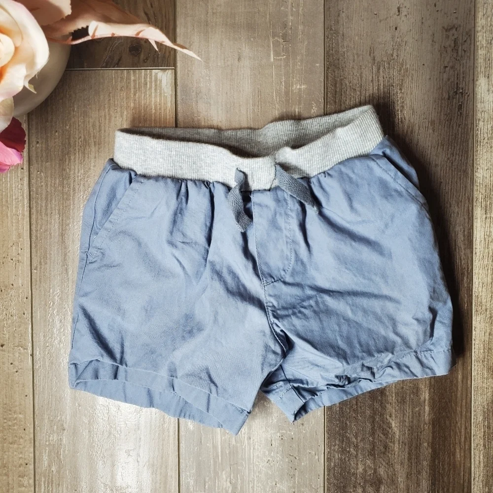 Carter's Child of Mine Cotton Baby Toddler Boy Shorts Size 18m Blue Gray EUC